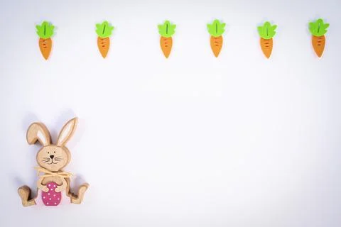 Cute Easter pattern with carrots and Easter bunny Stock Photos