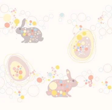 Cute easter rabbit and egg pattern Stockillustratie