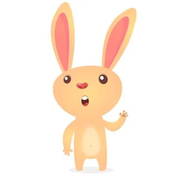 Cute Easter rabbit cartoon. Vector illustration of funny bunny Stock Illustration
