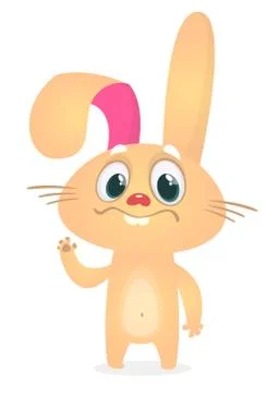 Cute Easter rabbit cartoon. Vector illustration of funny bunny 库存插图