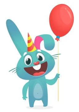 Cute Easter rabbit cartoon. Vector illustration of funny bunny Illustrazione stock