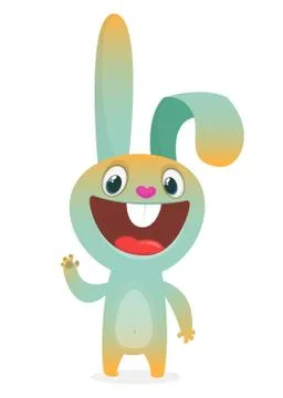 Cute Easter rabbit cartoon. Vector illustration of funny bunny Illustrazione stock