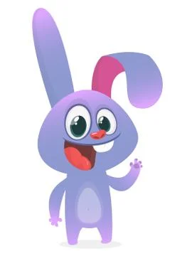 Cute Easter rabbit cartoon. Vector illustration of funny bunny Stockillustratie