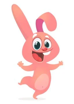 Cute Easter rabbit cartoon. Vector illustration of funny bunny Illustrazione stock