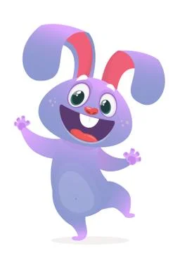Cute Easter rabbit cartoon. Vector illustration of funny bunny Stock Illustration