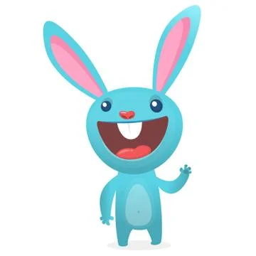 Cute Easter rabbit cartoon. Vector illustration of funny bunny Stock Illustration