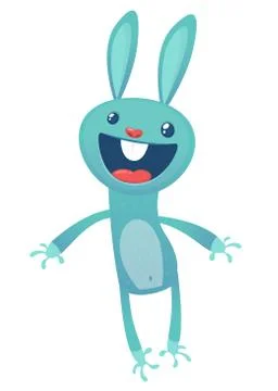 Cute Easter rabbit cartoon. Vector illustration of funny bunny Illustrazione stock