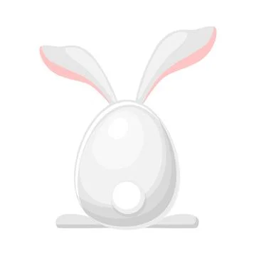 Cute easter rabbit egg shape, postcard for the holiday. Stock Illustration