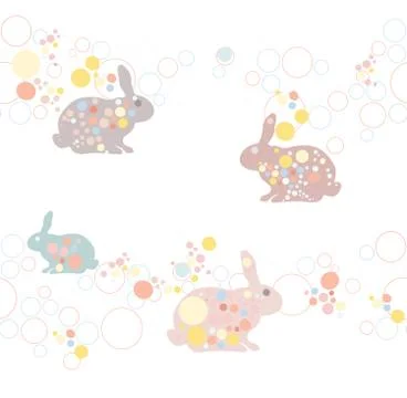 Cute easter rabbit pattern. suitable for baby or children. Stock Illustration