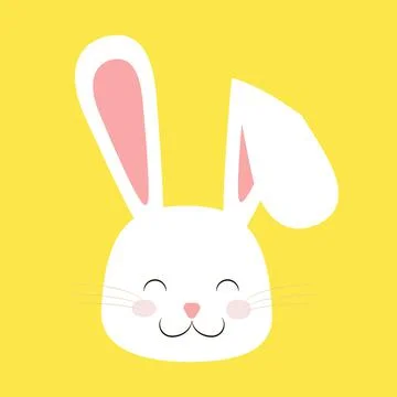 Cute Easter rabbit white Stock Illustration