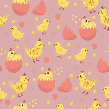 Cute Easter seamless pattern Stock Illustration