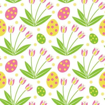 Cute easter seamless pattern. Spring repeating textures. Children's, baby, kids Illustrazione stock