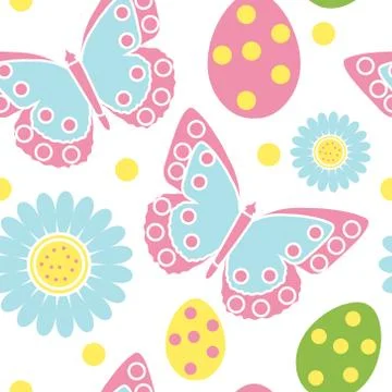 Cute easter seamless pattern. Spring repeating textures. Children's, baby, kids Illustrazione stock