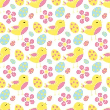 Cute easter seamless pattern. Spring repeating textures. Children's, baby, kids Illustrazione stock