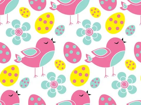 Cute easter seamless pattern. Spring repeating textures. Children's, baby, kids Stock Illustration