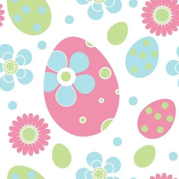 Cute easter seamless pattern. Spring repeating textures. Children's, baby, kids Stock Illustration