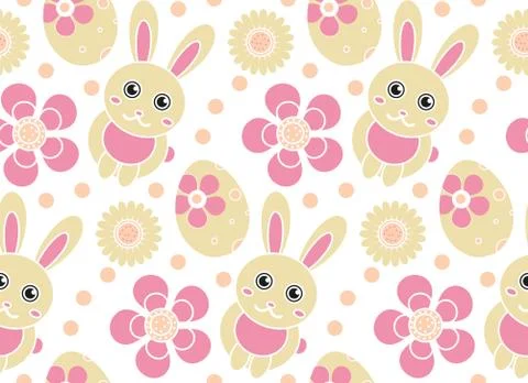 Cute easter seamless pattern. Spring repeating textures. Children's, baby, kids Stock Illustration