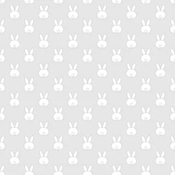 Cute Easter seamless pattern with white bunny Stock Illustration