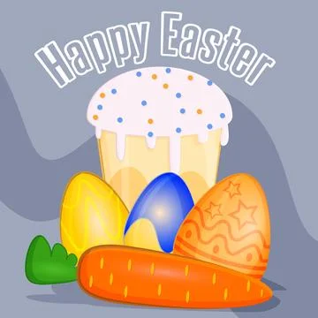 A cute Easter set for everyone in illustration Stock Illustration
