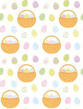 Cute Easter, spring seamless pattern Stock Illustration