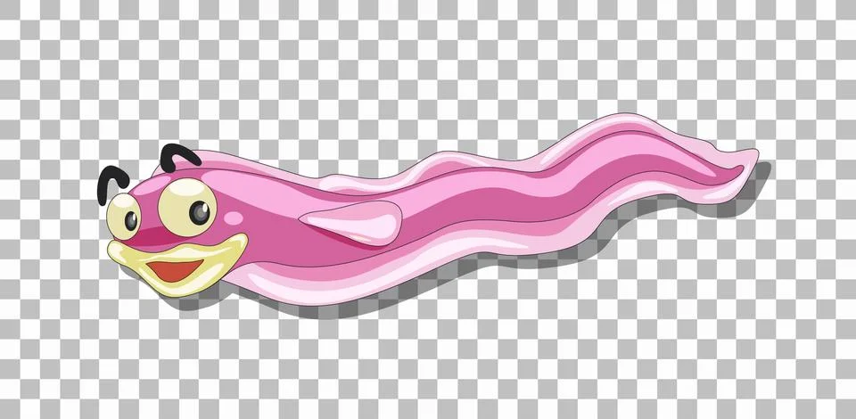 Cute eel carton character isolated on transparent background Stock Illustration