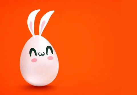 Cute egg with bunny ears. Illustration