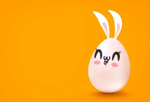 Cute egg with bunny ears. Stock Illustration