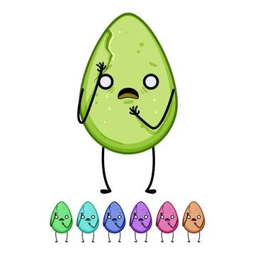 Cute egg character cartoon vector graphic Stock Illustration