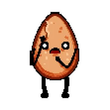 Cute egg character pixel art vector illustration Stock Illustration
