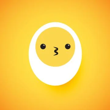 Cute egg emoticon face, vector illustration Illustrazione stock