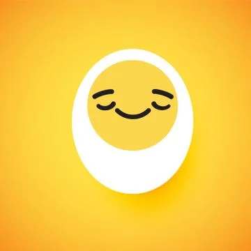Cute egg emoticon face, vector illustration Stock Illustration