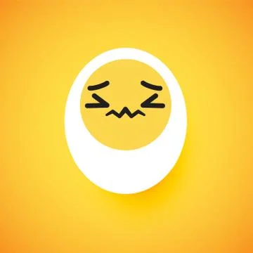 Cute egg emoticon face, vector illustration Stock Illustration