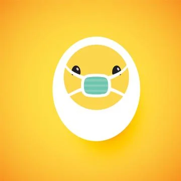 Cute egg emoticon face, vector illustration Stock Illustration