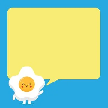 Cute Egg with Speech Bubbles Stock Illustration
