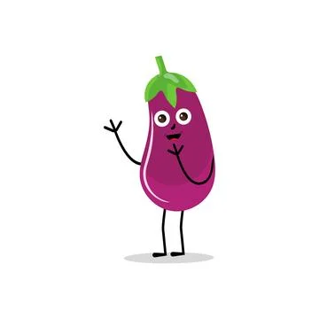 Cute eggplant character vector illustration Stock Illustration