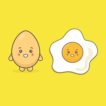 Cute Eggs Characters Vector Illustration Stock Illustration