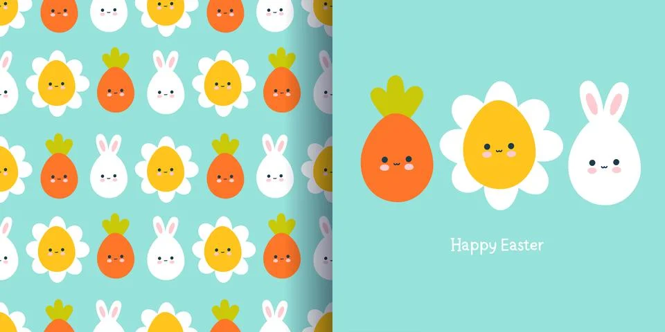 Cute eggs with faces Stock Illustration