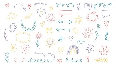 Cute element set with a line icon. Stock Illustration