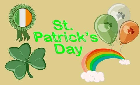 Cute elements drawn for st. patricks day Stock Illustration