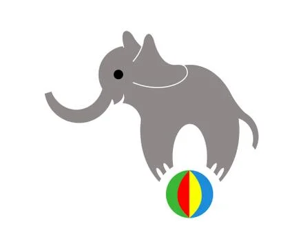Cute elephant balancing on a ball Stock Illustration