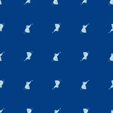 Cute elephant with butterfly seamless pattern. Funny childish tracery in dood Stock Illustration