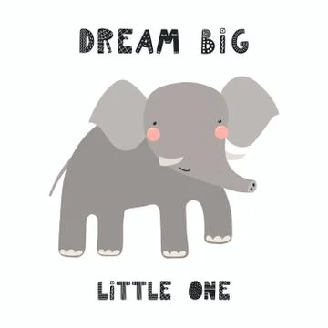 Cute elephant card Stock Illustration