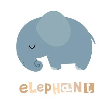 Cute elephant card Stock Illustration