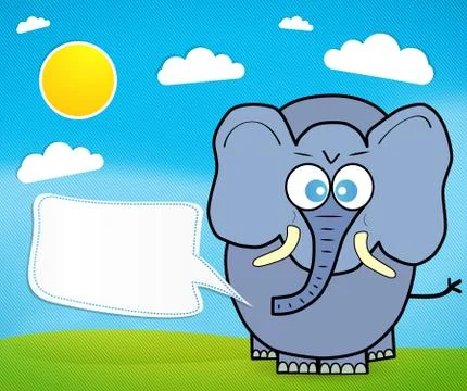 Cute elephant cartoon Stock Illustration