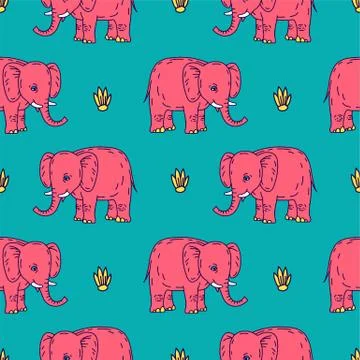 Cute elephant cartoon Stock Illustration