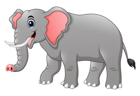 Cute elephant cartoon Stock Illustration