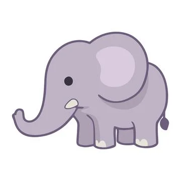 Cute elephant cartoon. Suitable for use in children's book designs Stock Illustration