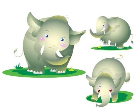 Cute elephant naughty Stock Illustration