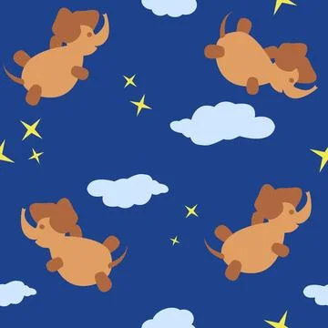 Cute elephant pattern Stock Illustration