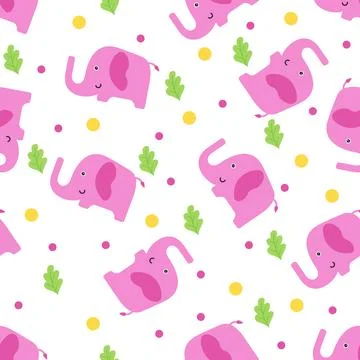 Cute elephant seamless pattern Stock Illustration